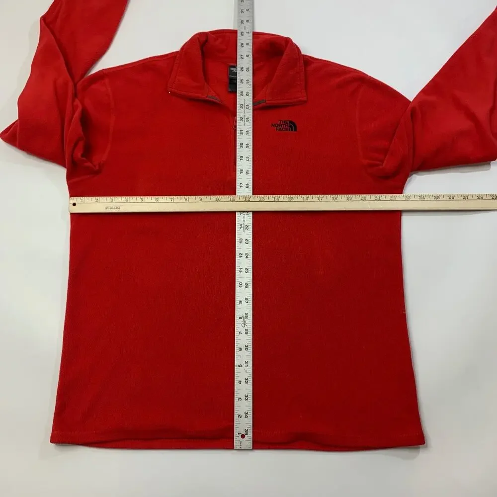 The North Face Fleece Mens M Medium Red Polartec‎ Tka 100 Microvelou Pullover
